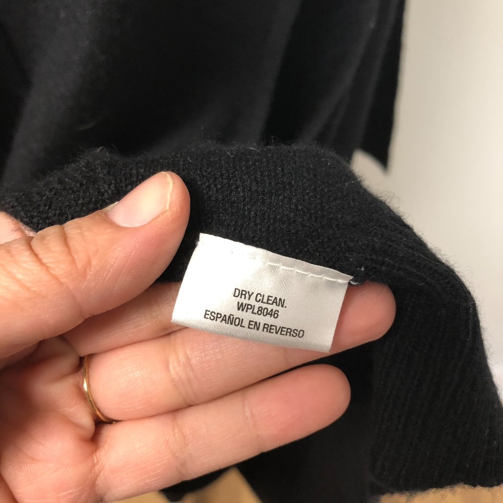 Charter‎ Club Cashmere Cardigan Sweater Jumper Womens Medium Black Sharkbite Hem - Picture 8 of 8